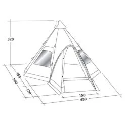 Robens Kiowa 10 Person Tipi Tent -Outdoor Camping go 044108 e
