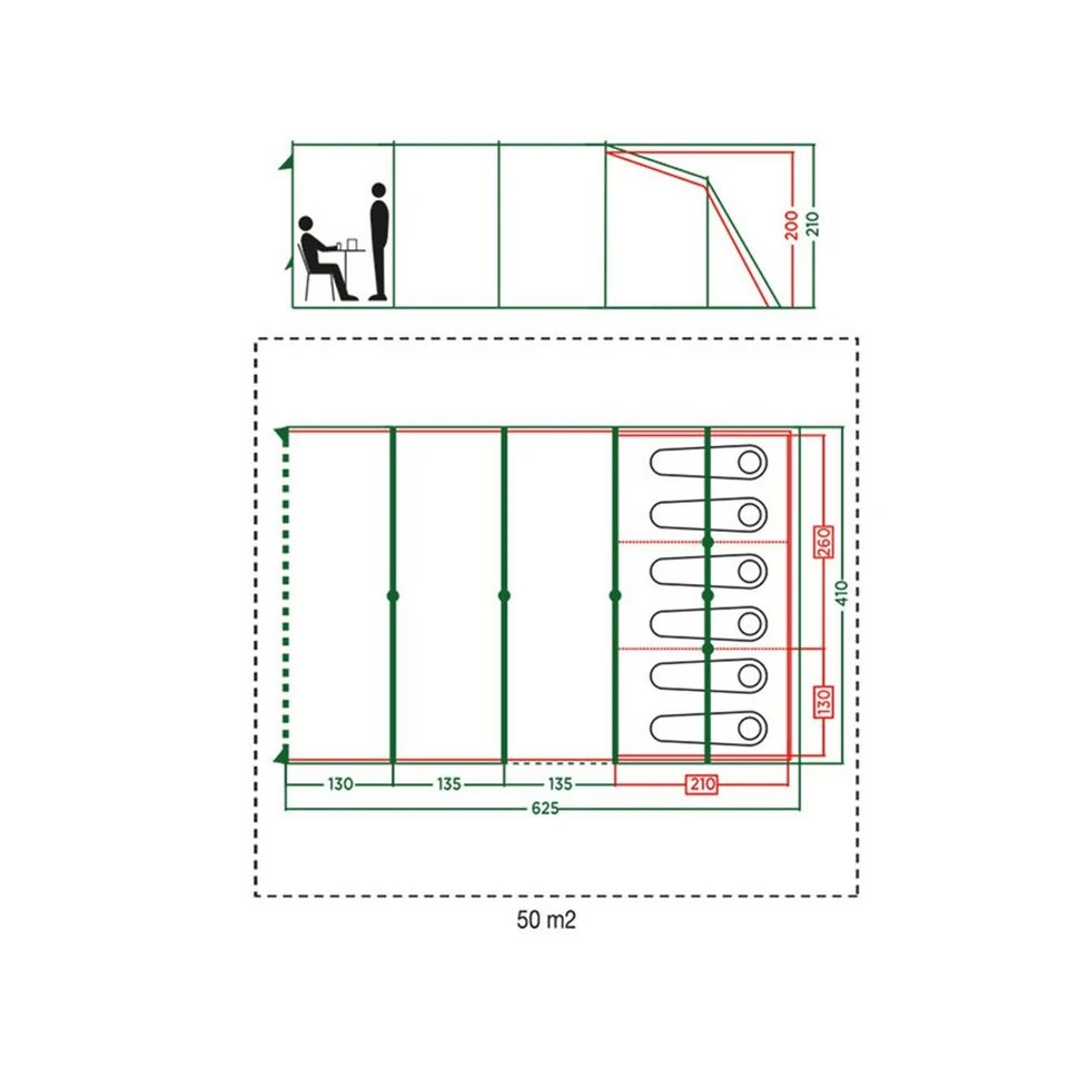 Coleman Meadowood 6 Person Large Tent With Blackout Bedrooms 4 Coleman Meadowood 6 Person Large Tent With Blackout Bedrooms - Image 2