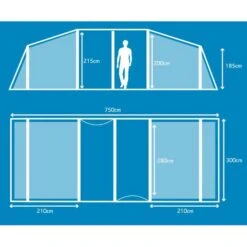 Berghaus Air 8 Nightfall® Bedrooms -Outdoor Camping go 520091 b
